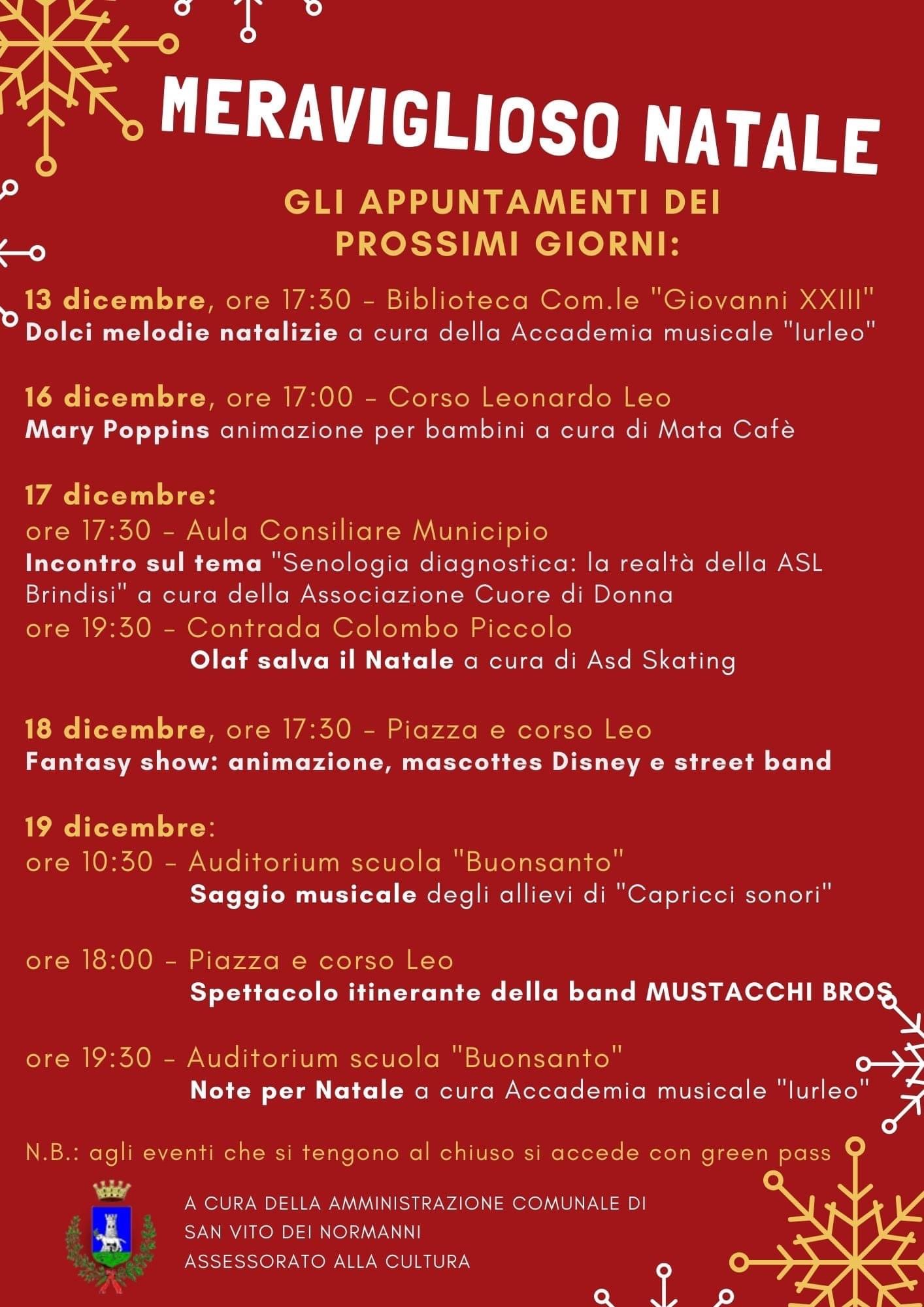 EVENTI NATALIZI - Gli appuntamenti dei prossimi giorni